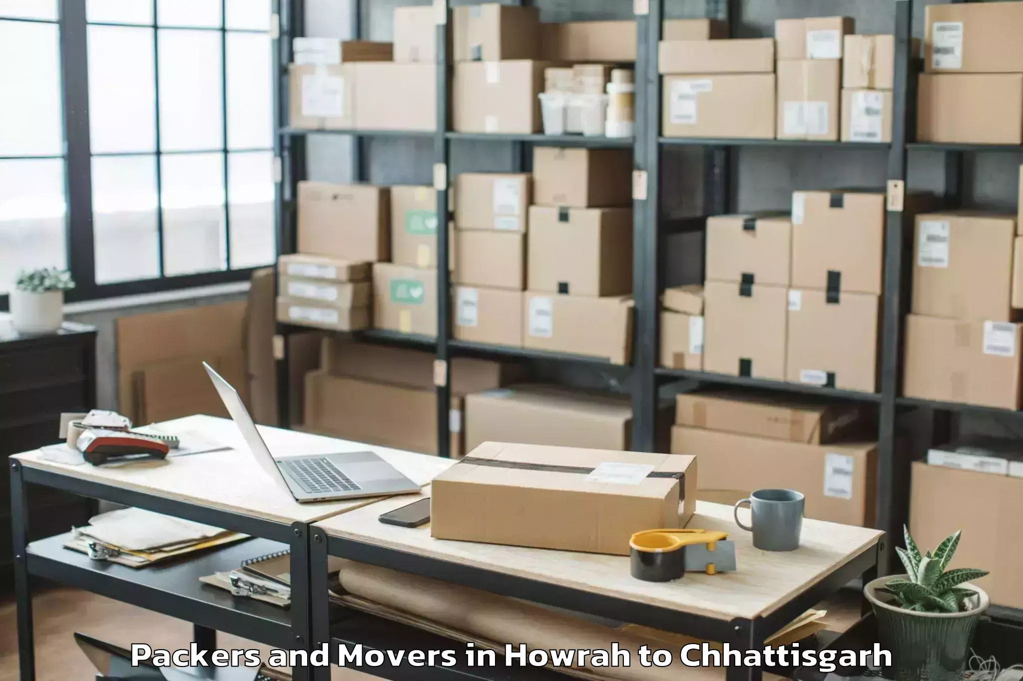 Quality Howrah to Chhattisgarh Kamdhenu Vishwavi Packers And Movers